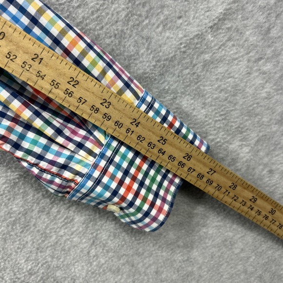 Barbour Shirt Mens Large Gingham Check Terence‎ Tailored Long Sleeve Button Up - Picture 8 of 8